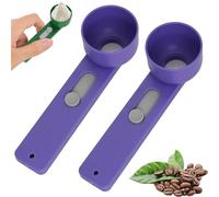 Écumoire multi-usage avec funnel, cuillère à poudre sans mesure et distributeur de tunnel, cuillère multifonction pour un dosage précis, sans éclaboussures (violet, 2 TBS 2 pièces)
