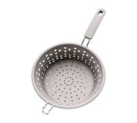 Écumoire robuste en silicone de qualité alimentaire avec filet en acier robuste - Cuillère filtrante idéale pour les cuisiniers à domicile - Passoire en silicone - Maille antirouille - Cuillère
