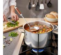 Écumoire wok à manche long en acier inoxydable 304 avec poignée en bois pour sauter, frire et servir des nouilles ou des boulettes (D)