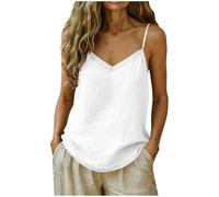 ECUNGWUA Débardeur femme camisole féminin coupe rationnelle structure fiable tenue préservée après lavages multiples port léger durable convenant vie habituelle atmosphère tranquille (White, XL)