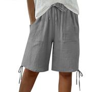 ECUNGWUA Short Femme Été Nouveau Shorts Légers Confortables Coupe Regular Simple pour Promenades Shopping Déplacements Quotidiens Culotte Casual Urbaine (Grey, XXL)
