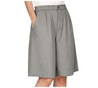 ECUNGWUA Short Fluide Femme Été Grande Taille Bermuda Large Taille Haute avec Cordon De Serrage Shorts De Plage Léger Ample Décontracté pour Chic Vacances Short Pantalon Court Coton