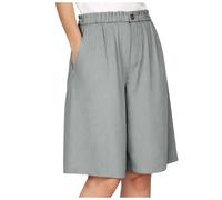 ECUNGWUA Short Fluide Femme Été Grande Taille Bermuda Large Taille Haute avec Cordon De Serrage Shorts De Plage Léger Ample Décontracté pour Chic Vacances Short Pantalon Court Coton