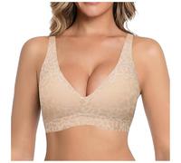 ECUNGWUA Sileor Soutien-Gorge Invisible Femme Léopard sans Armatures Brassière Confort sans Couture Rembourrée Légère Respirante Maintien Quotidien Grande Taille sans Fil Basique