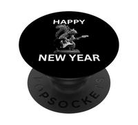 Écureuil à Bascule Jouant de la Guitare électrique Vintage Nouvel an PopSockets PopGrip Adhésif