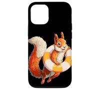 Écureuil Amusant avec Anneau de Piscine pour Les Amateurs de Plage et de Vacances Coque pour iPhone 12/12 Pro