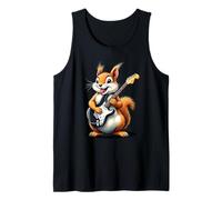 Écureuil Amusant Jouant de la Guitare électrique Design Amateurs de Musique Débardeur