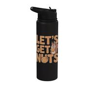 Écureuil amusant Lets Get Nuts Stainless Steel Insulated Water Bottle