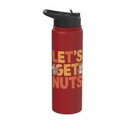 Écureuil amusant Lets Get Nuts Stainless Steel Insulated Water Bottle