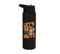 Écureuil amusant Lets Get Nuts Stainless Steel Insulated Water Bottle