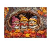 Écureuil Arbre Automne 1000pcs Mini Puzzle pour Famille Difficile | 52x38cm Carton Décor Salon Structure Durable Cadeau Anniversaire Soulagement Du Stress