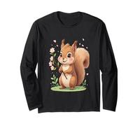 Écureuil avec Fleur Illustration Animale Manche Longue