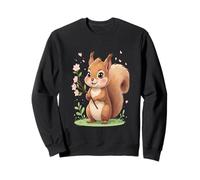 Écureuil avec Fleur Illustration Animale Sweatshirt