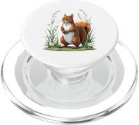 Écureuil avec Fleurs Sauvages Illustration PopSockets PopGrip pour MagSafe