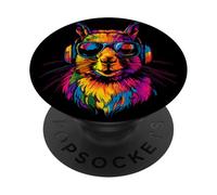 Écureuil avec Lunettes de Soleil Animaux Doux Écureuils PopSockets PopGrip Adhésif