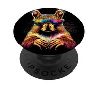 Écureuil avec Lunettes de Soleil Animaux Doux Écureuils PopSockets PopGrip Adhésif