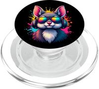 Écureuil Cool avec Casque rétro Splash PopSockets PopGrip pour MagSafe