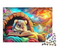 Écureuil Coucher de Soleil Arc-en-Ciel Puzzle 1000 Pièces Papier Puzzle pour Adultes Jeu en Famille Détente 38x26cm/1000pcs