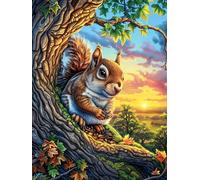 Écureuil dans la cabane dans Les Arbres 300 Pièces Puzzle Adulte en Carton Rigide Haute Qualité Animaux et Plantes fantastiques Difficile Niveau Expert Anti-Stress Jeu De Société Idée Cadeau Anniver