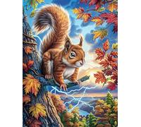 Écureuil dans la cabane dans Les Arbres 300 Pièces Puzzle Adulte en Carton Rigide Haute Qualité Contes de fées Animaux Sauvages fantastiques Difficile Niveau Expert Anti-Stress Jeu De Société Idée C