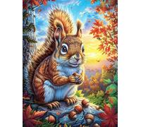 Écureuil dans Le Jardin Fleuri d'automne 1000 Pièces Puzzle Débutant en Carton Anti-Déchirure Mythes fantastiques Facile Apprentissage Anti-Stress Passe-Temps Cadeau Fête des Mères Petit Prix 100