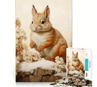 Écureuil dans Une forêt enneigée Puzzle de 1000 pièces pour Adolescents Développe la réflexion Loisirs Finitions impeccables Cadeau attentionné 38x52cm