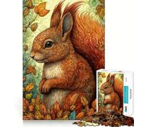 Écureuil dans Une forêt Fantastique Puzzle de 1000 pièces pour Adolescents Développe la réflexion Loisirs Cadeau attentionné Bords précis 38x52cm