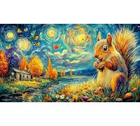 Écureuil d'automne Tenant Une Noisette Puzzle 1000 pièces en Papier recyclé - Cadeau Amusant & Idée Cadeau Parfaite pour Adultes 38x26/1000pcs