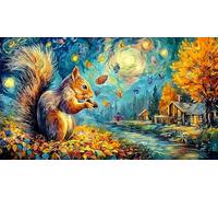 Écureuil d'automne Tenant Une Noisette Puzzle 1000 pièces en Papier recyclé - Jeu éduchatiF & Détente Activité à Domicile pour Adultes 75x50/1000pcs