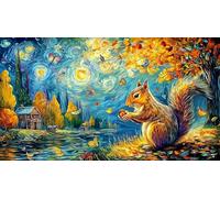 Écureuil d'automne Tenant Une Noisette Puzzle 1000 pièces en Papier recyclé pour Adultes - Cadeau Amusant & Activité Familiale Décoration Murale 38x52/1000pcs