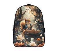 écureuil de bateau décontracté sacs dos imprimé 2 compartiment grande capacité décontracté livre sac elèves de lécole des bois imprimé 3d sac à dos-16,garçons filles pour l'école les voyages affaires
