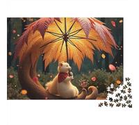 Écureuil de la Forêt Puzzle pour Adultes Puzzle 1000 Pièces Scène de Conte d'automne Papier Relaxation Décoration Maison Coffret Puzzle Jeu en Famille 70x50cm/1000pcs