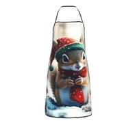 Écureuil De Noël 9 Tablier Étanche Tablier Cuisine Réglable Tabliers Barbecue pour Boulanger Travail Chef 52X72cm