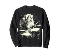 Écureuil de Noël Jouant de la Batterie Animal Batteur Punk Grunge Sweatshirt