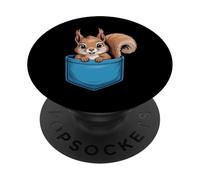 Écureuil de Poche - Motif Animal Mignon de Dessin animé pour Enfants PopSockets PopGrip Adhésif
