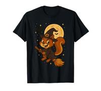 Écureuil d'halloween - sorcière sur Un Balai T-Shirt