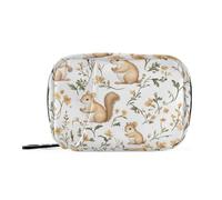 Écureuil doux animal blanc sac médical sac sac avec compartiments amovibles organisateur de pilules de voyage pour sac à main