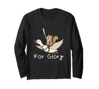 Écureuil Drôle sur Une Oie avec Épée for Glory Cartoon Manche Longue