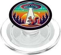 Écureuil enlevé un vaisseau spatial extraterrestre Enlèvement de l'espace extra-atmosphérique PopSockets PopGrip pour MagSafe