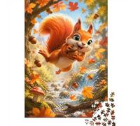 Écureuil Forêt Gland 1000pcs Mini Puzzle pour Famille Difficile | 70x50cm Carton Décor Salon Structure Durable Cadeau Anniversaire Entraînement Cérébral