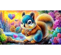 Écureuil Jeu de Puzzle 1000 pièces Papier recy xtremement Difficile Jeu Stimulant pour Toute la Famille Cadeau pour Femmes et Hommes 38x52cm/1000pcs