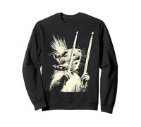 Écureuil Jouant de la Batterie drôle Musicien Animal Batteur Punk Sweatshirt