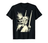 Écureuil Jouant de la Batterie drôle Musicien Animal Batteur Punk T-Shirt