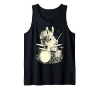 Écureuil Jouant de la Batterie drôle Musique Animal Batteur Graphique Débardeur