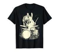 Écureuil Jouant de la Batterie drôle Musique Animal Batteur T-Shirt