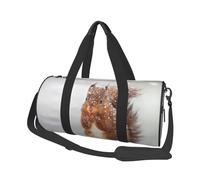 Écureuil Mignon dans la Neige imprimé, Sac de Voyage de Grande capacité, Sac à Main Rond, Sac de Voyage de Sport, fourre-Tout, Sac de Fitness