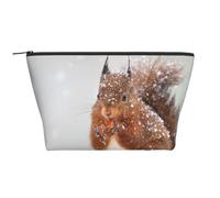 Écureuil Mignon dans la Neige imprimé, Trousse de Toilette Trousse de Maquillage Sac à cosmétiques Trousse de Toilette de Voyage Portable
