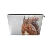 Écureuil Mignon dans la Neige imprimé, Trousse de Toilette Trousse de Maquillage Sac à cosmétiques Trousse de Toilette de Voyage Portable