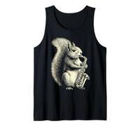 Écureuil Mignon Jouant du Saxophone Musicien de Jazz Amusant Débardeur