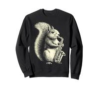 Écureuil Mignon Jouant du Saxophone Musicien de Jazz Amusant Sweatshirt